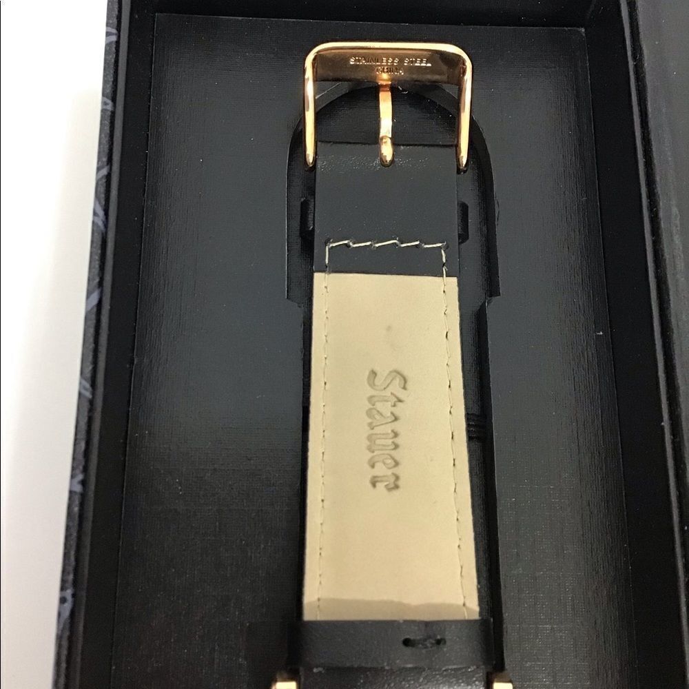Stauer 22671 3ATM Stainless Steel Water Resistant Rose Gold Black Band Watch - Picture 5 of 10